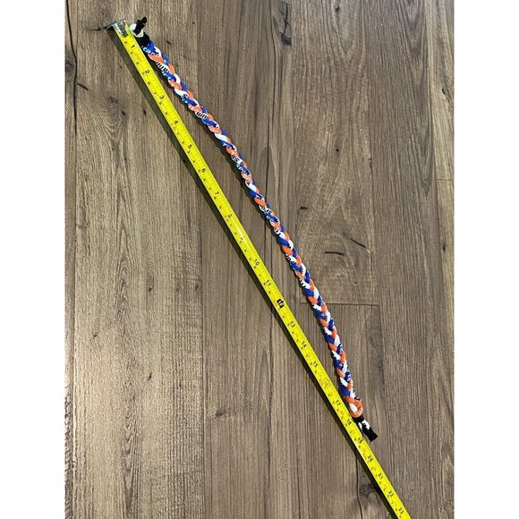 Triple Braided Sports Performance Titanium Necklace - Blue, Orange, & White - Picture 5 of 8